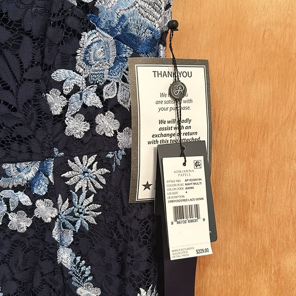 Adrianna Papell Embroidered Column Gown - Picture 7 of 7